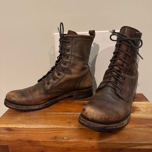 FRYE Veronica Brown Leather Boots